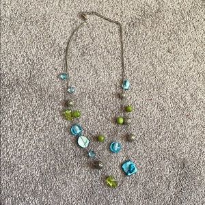 Green blue layered necklace